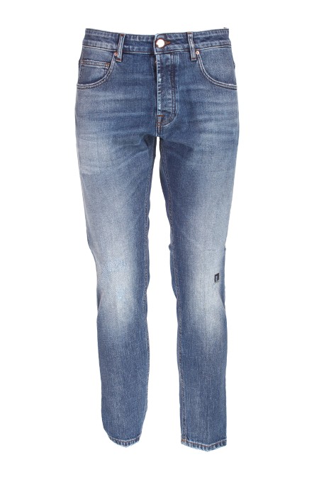 Shop DON THE FULLER  Jeans: Don The Fuller jeans "Yaren" in cotone.
Chiusura con bottone.
Modello cinque tasche.
Tapered fit.
Composizione: 98% Cotone 2% Elastan.
Fabbricato in Italia.. YAREN DTF UT FW1703-BLU